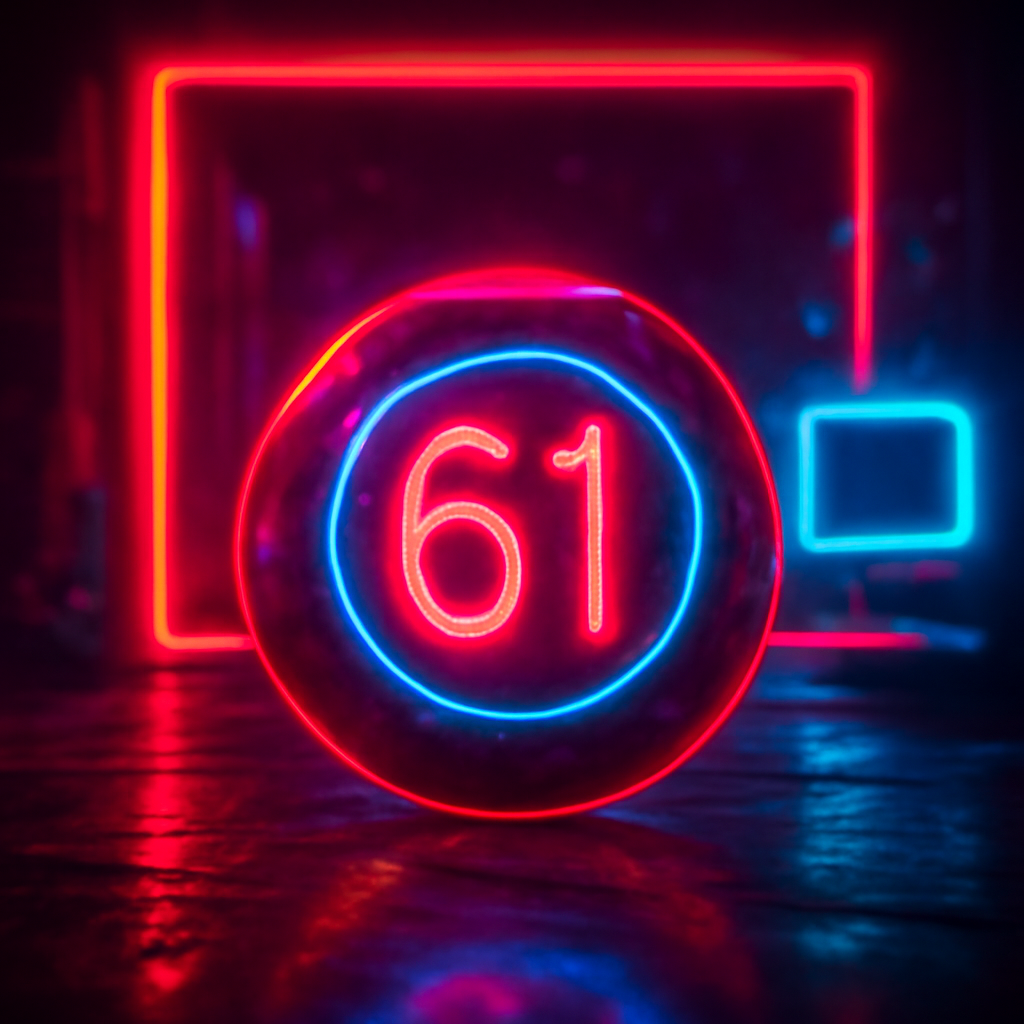 A professional badge depicting login support for 61 Lottery.