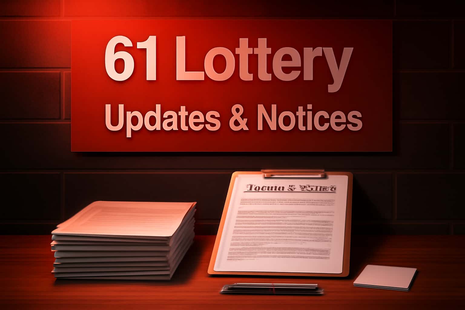 An informative visual representation of the 61 Lottery Updates & Notices, showcasing features and updates.